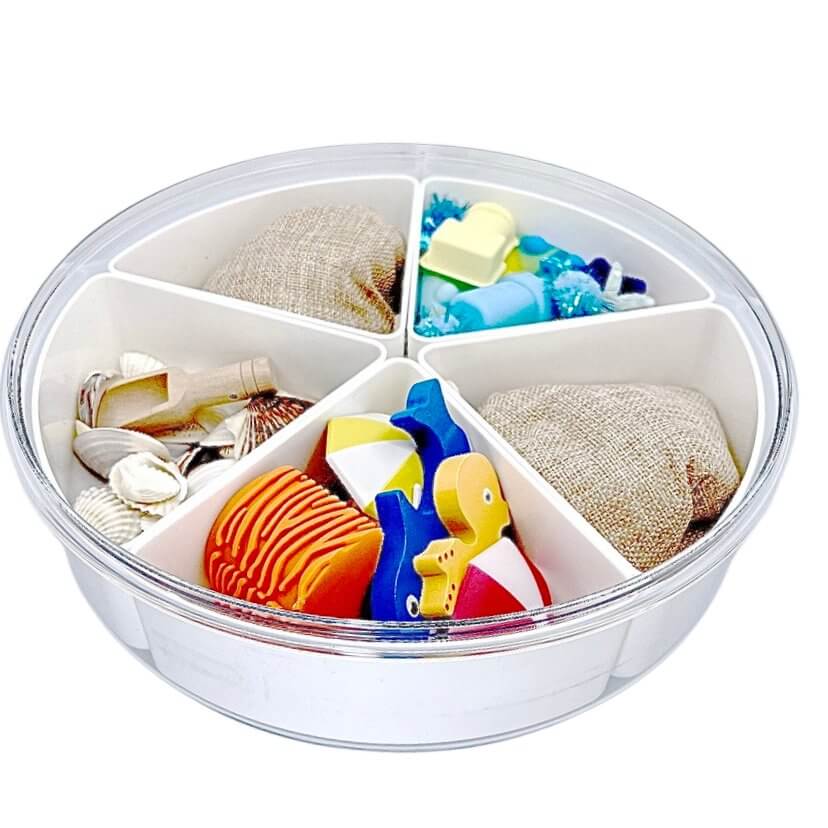 Beach Day Kinetic Sand Kit with Bloom Box to Pack all the items neatly away from Blossom & Bloom Kids - Beach Day, Ocean Theme Set with Kinetic Sand - Blossom & Bloom Kids