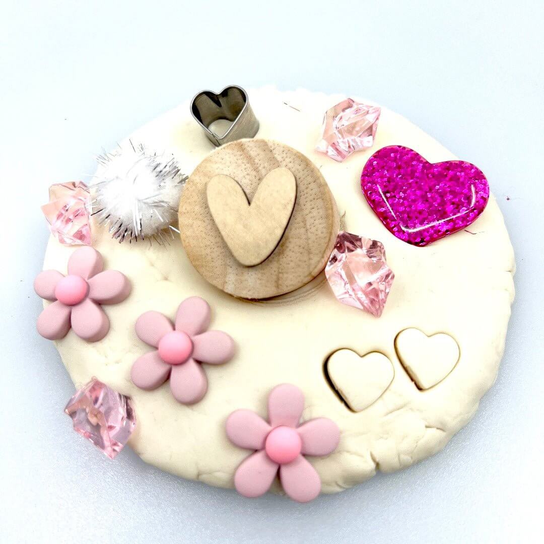 Hearts & Flowers Playdough Jar decorated Blossom & Bloom Kids - Hearts & Flowers, Play dough Jar, Sensory Play - Blossom & Bloom Kids
