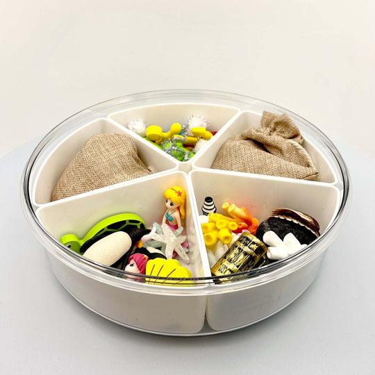 Light Gray Mystical Mermaid Sensory play kit - Mystical Mermaid, Imaginary / Pretend play with sea creatures, Kinetic sand kit, Sensory learning, Montessori - Blossom & Bloom Kids