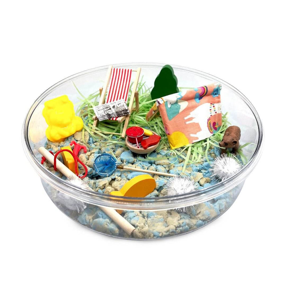 Outdoor Explorer Camp kinetic sand kit - Outdoor Explorer, Imaginary / Pretend play camp, Kinetic sand kit, Sensory learning, Montessori - Blossom & Bloom Kids - Outdoor Explorer, Play Set with Kinetic Sand - Blossom & Bloom Kids