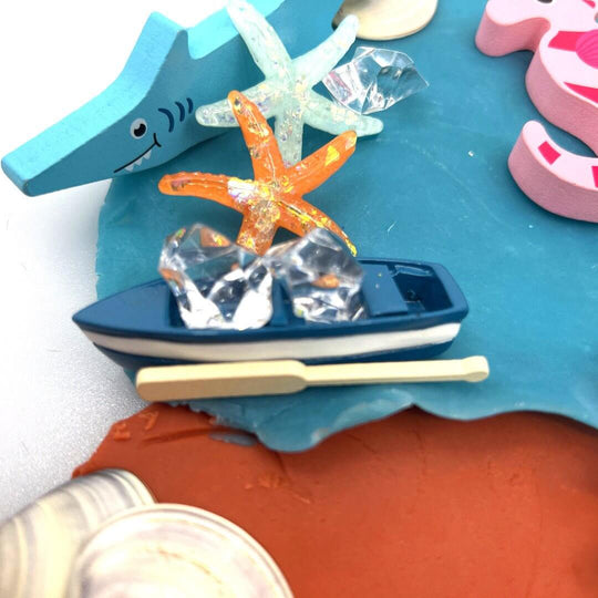 Steel Blue Surf and Sand Sensory play kit - Surf and Sand, Playdough kit, Imaginary / Pretend sea creature play, Sensory learning, Montessori - Blossom & Bloom Kids