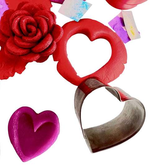 Stainless Steel Heart cutter included in Capture the Love Playdough Kit from Blossom & Bloom Kit - Capture the LOVE, Playdough Play Set - Blossom & Bloom Kids