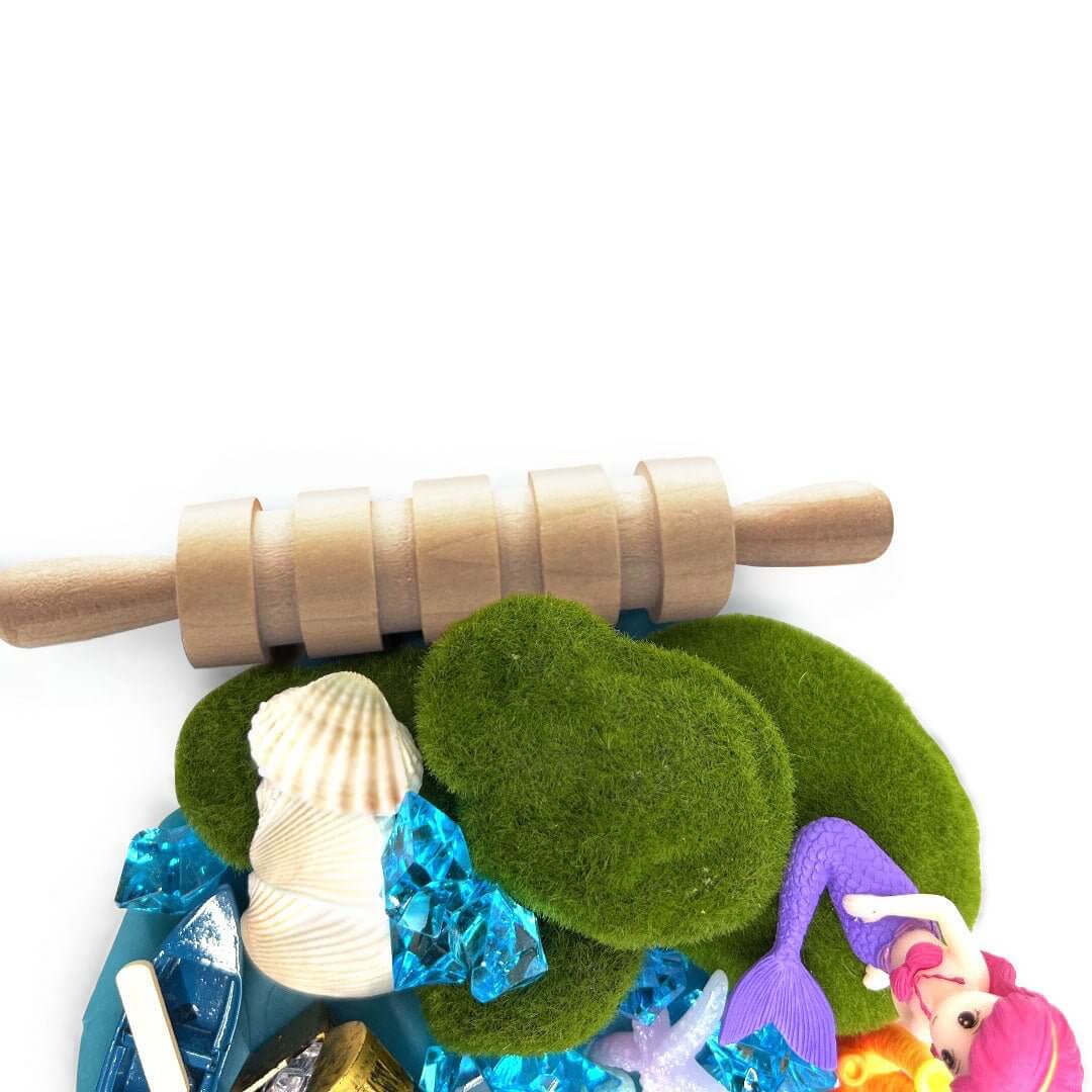 Rolling Pin for fine motor skills in Mermaid Seascape Playdough Kit from Blossom & Bloom Kids - Mermaid Seascape, Playdough Kit - Blossom & Bloom Kids