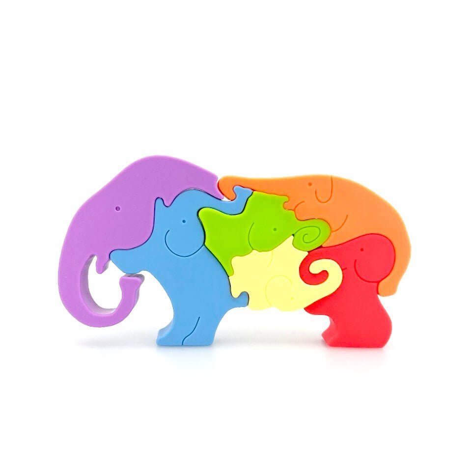 Cornflower Blue Stacking Elephant Puzzle Craft tools - Silicone Stacking Elephant Puzzle - Blossom & Bloom Kids