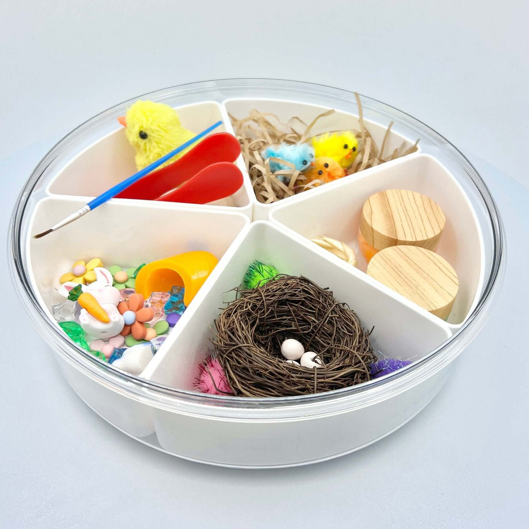 Light Gray Easter Garden (with play-dough) Sensory play kit - Spring Garden, Playdough kit, Egg painting, Imaginary / Pretend play, Sensory learning, Montessori - Blossom & Bloom Kids